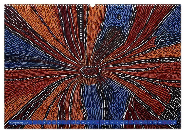 Produktbild: Traumzeit - KI-generierte Aborigine-Kunst aus dem Herzen Australiens (hochwertiger Premium Wandkalender 2026 DIN A2 quer), Kunstdruck in Hochglanz