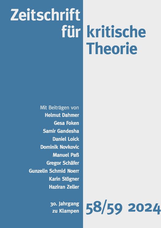 Produktbild: Zeitschrift für kritische Theorie, Heft 58/59