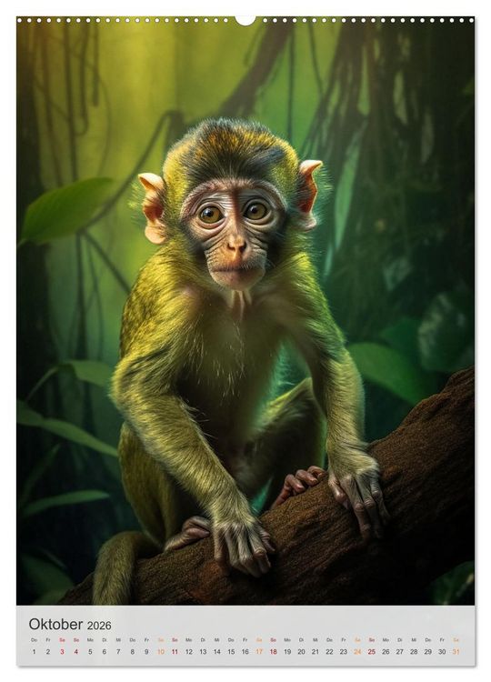 Produktbild: Wilde Tierkinder (hochwertiger Premium Wandkalender 2026 DIN A2 hoch), Kunstdruck in Hochglanz