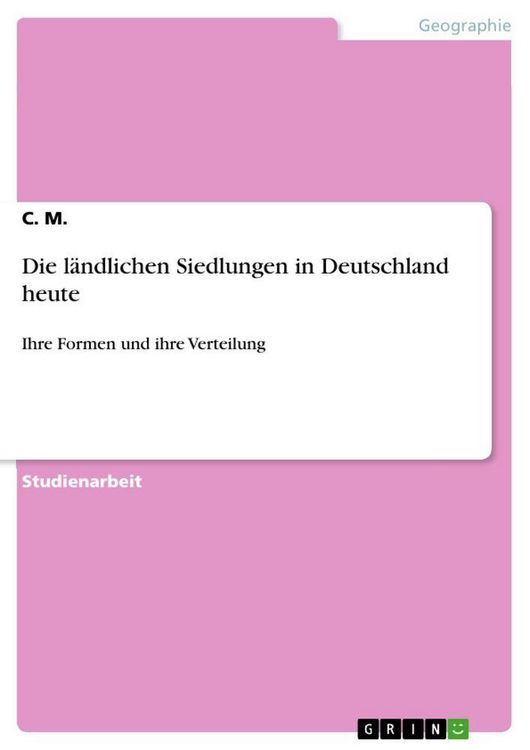 Produktbild: Die l&auml;ndlichen Siedlungen in Deutschland heute