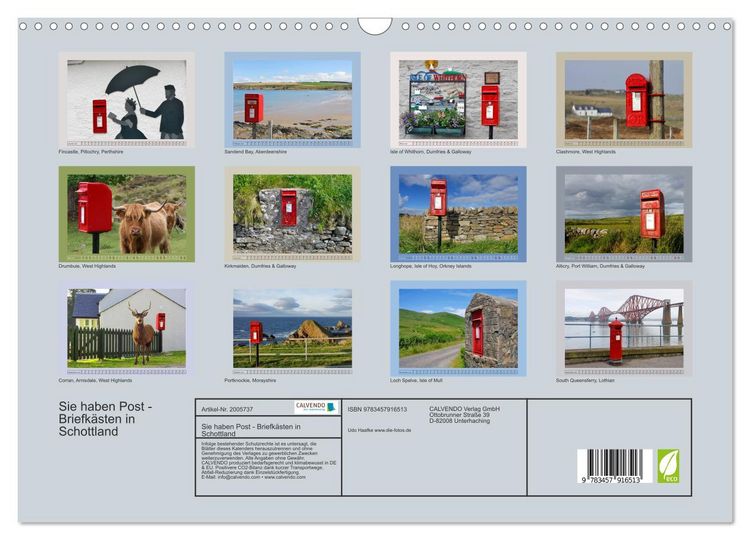 Produktbild: Sie haben Post - Briefk&auml;sten in Schottland (Wandkalender 2026 DIN A3 quer), CALVENDO Monatskalender