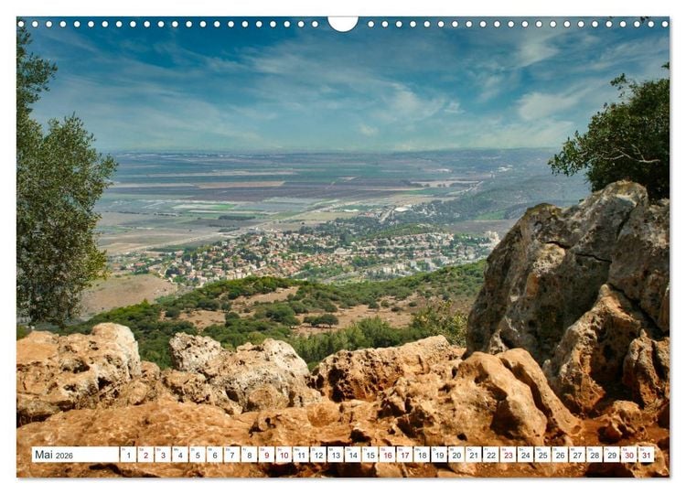 Produktbild: Biblische Orte in Israel mit Bibelstellen (Wandkalender 2026 DIN A3 quer), CALVENDO Monatskalender