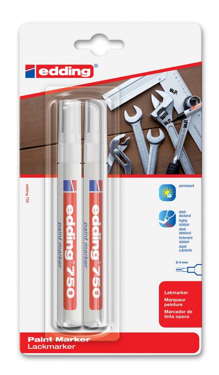 Produktbild: Edding Lackmarker 750 wei&szlig; 2er Set