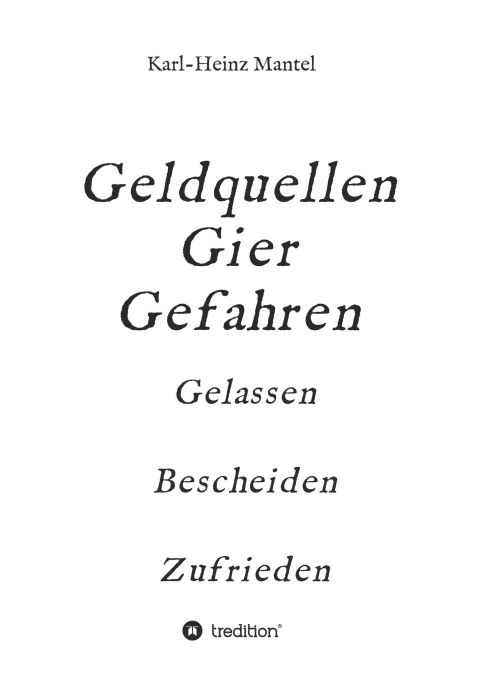Produktbild: Geldquellen Gier Gefahren