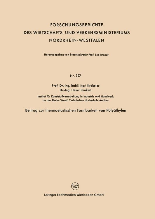 Produktbild: Beitrag zur thermoelastischen Formbarkeit von Poly&auml;thylen