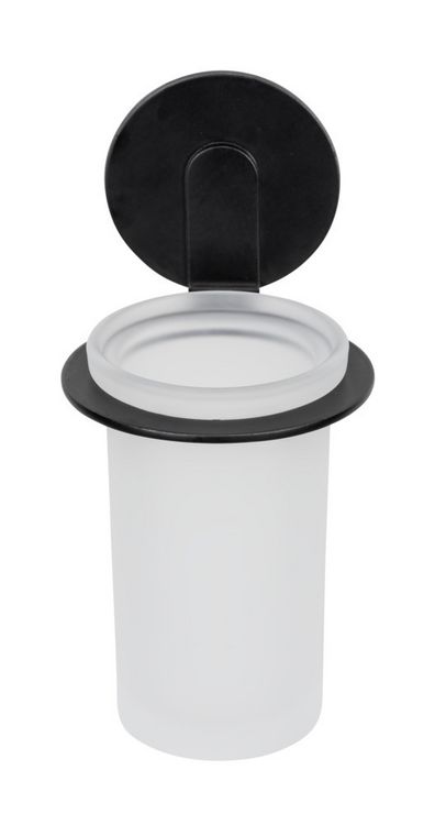 Produktbild: Turbo-Loc&reg; Zahnputzbecher Mod. Bivio Black matt, aus satiniertem Glas