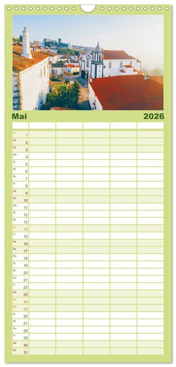 Produktbild: Familienplaner 2026 - Portugal Luftaufnahmen mit 5 Spalten (Wandkalender, 21 x 45 cm) CALVENDO