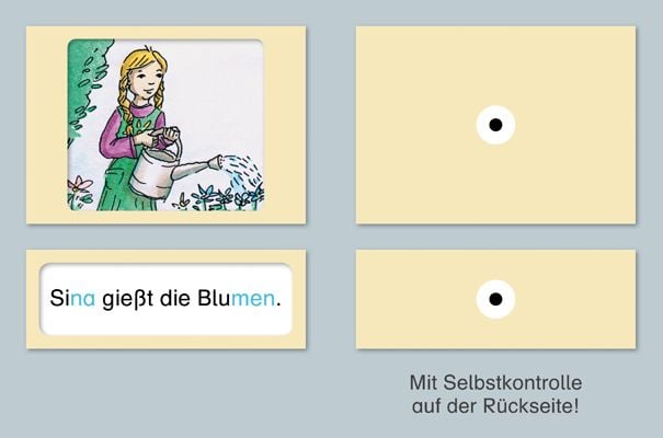 Produktbild: Ich kann S&auml;tze lesen Teil 1 - In Sprechsilben - 90 Bild-Satz-Karten mit Selbstkontrolle