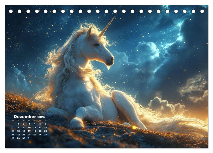 Produktbild: Fliegende M&auml;hnen und Sternenstaub - Ein zauberhafter Jahresbegleiter (Tischkalender 2026 DIN A5 quer), CALVENDO Monatskalender