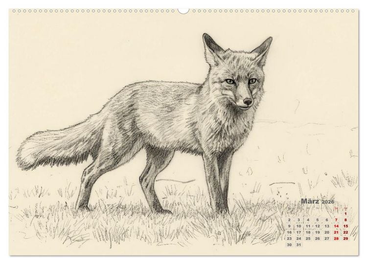 Produktbild: Wilde Seelen - Tierische Momente in Graphit (Wandkalender 2026 DIN A2 quer), CALVENDO Monatskalender