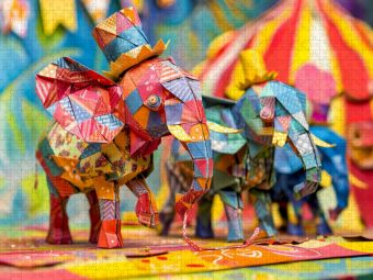 Produktbild: CALVENDO Puzzle Elefanten aus Papier. Origami-Zirkus. | 2000 Teile Lege-Gr&ouml;&szlig;e 90x67cm Foto-Puzzle f&uuml;r gl&uuml;ckliche Stunden
