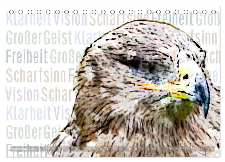 Produktbild: Mein wildes Krafttier und seine spirituellen Werte. (Tischkalender 2026 DIN A5 quer), CALVENDO Monatskalender