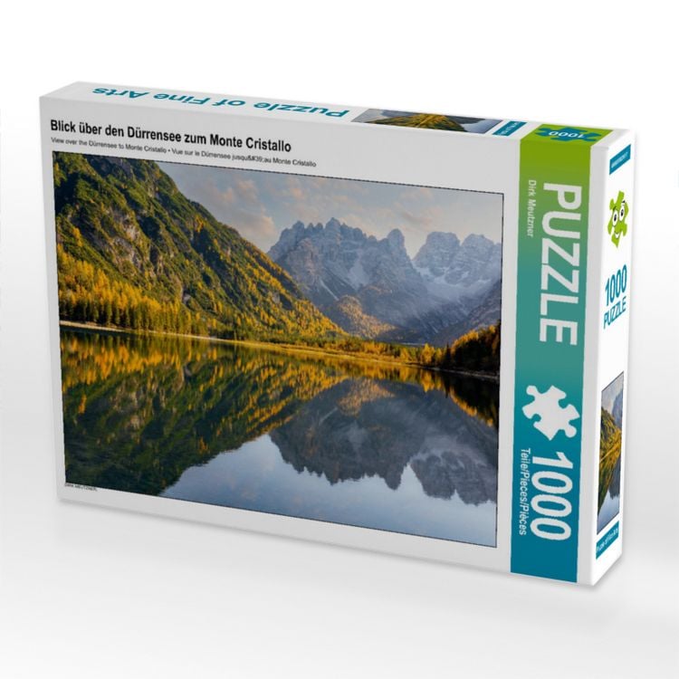 Produktbild: CALVENDO Puzzle Blick &uuml;ber den D&uuml;rrensee zum Monte Cristallo | 1000 Teile Lege-Gr&ouml;&szlig;e 64x48cm Foto-Puzzle f&uuml;r gl&uuml;ckliche Stunden