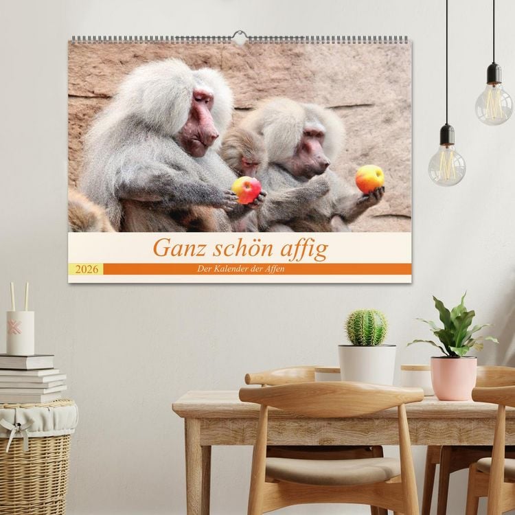 Produktbild: Ganz sch&ouml;n affig - Der Kalender der Affen (Wandkalender 2026 DIN A2 quer), CALVENDO Monatskalender