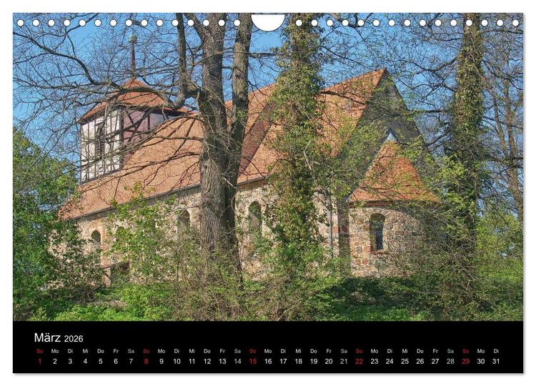 Produktbild: Dorfkirchen in Brandenburg (Wandkalender 2026 DIN A4 quer), CALVENDO Monatskalender