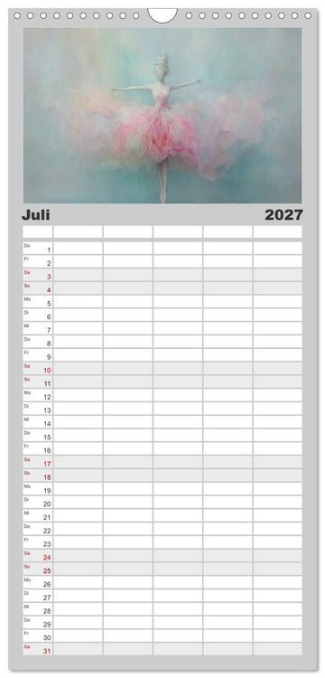 Produktbild: Familienplaner 2027 - Im Pas de Deux mit der Stille mit 5 Spalten (Wandkalender, 21 x 45 cm) CALVENDO