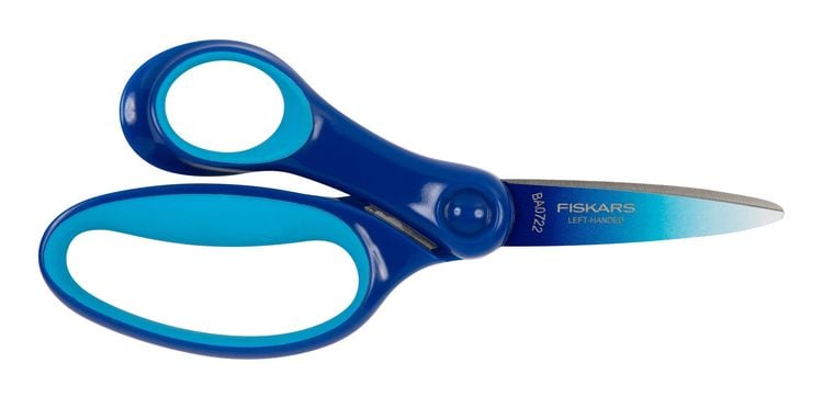 Produktbild: Edding Fiskars Gro&szlig;e Kinderschere ab 8 Jahre, 15 cm Ombre blau, Linksh&auml;nder