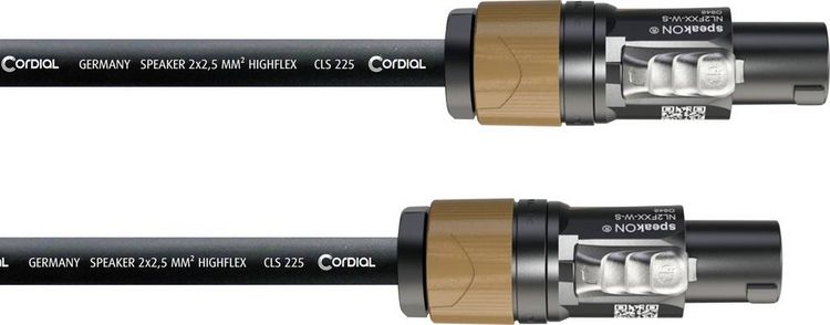 Produktbild: Cordial Lautsprecher Kabel [1x Typ SPK-Stecker - 1x Typ SPK-Stecker] 2 x 2.5 mm&sup2; 5.00 m Schwarz