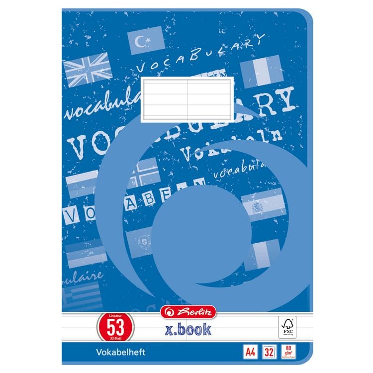 Produktbild: Herlitz Vokabelheft A4 32 Blatt Lineatur 53