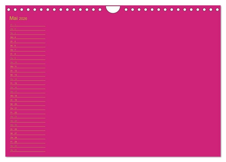 Produktbild: Bastel-Geburtstagskalender pink / Geburtstagskalender (Wandkalender 2026 DIN A4 quer), CALVENDO Monatskalender