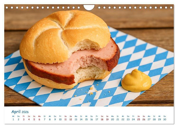 Produktbild: Leberk&auml;se-Kalender - Die Leberk&auml;ssemmel aus Bayern (Wandkalender 2026 DIN A4 quer), CALVENDO Monatskalender