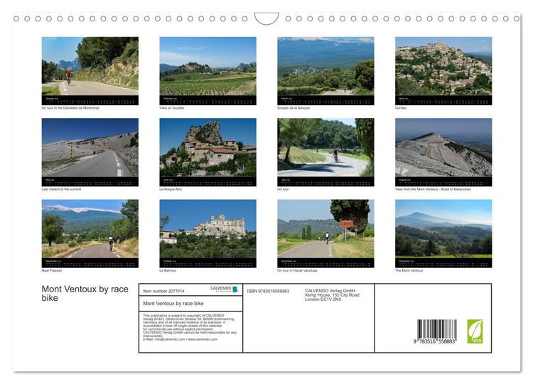 Produktbild: Mont Ventoux by race bike (Wall Calendar 2026 DIN A3 landscape), CALVENDO 12 Month Wall Calendar