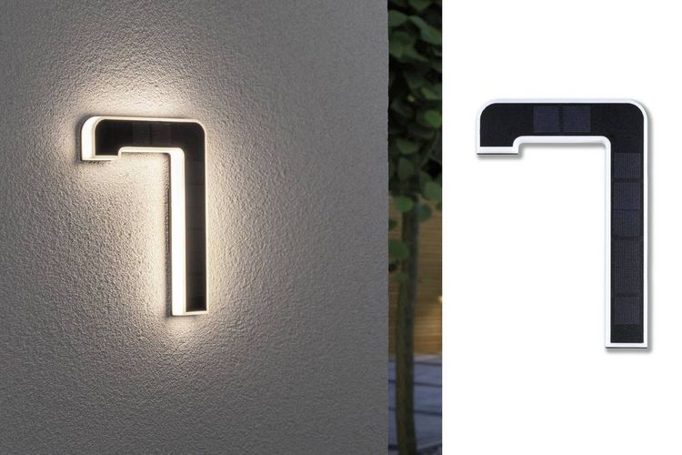Produktbild: Paulmann 79848 Solar-Hausnummernleuchte 0.20W Warmweiß Schwarz