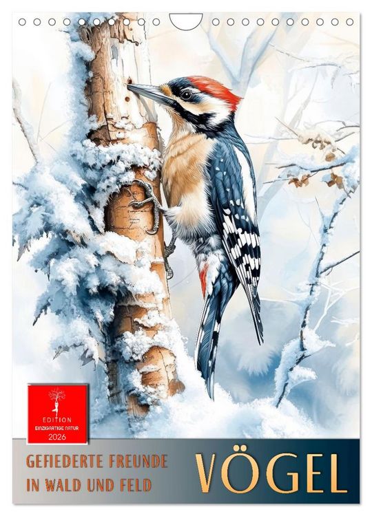 Produktbild: V&ouml;gel - gefiederte Freunde in Wald und Feld (Wandkalender 2026 DIN A4 hoch), CALVENDO Monatskalender