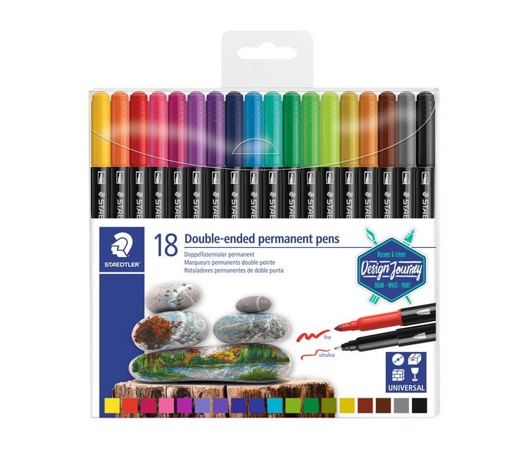 Produktbild: STAEDTLER Doppelfasermaler Lumocolor 3187 permanent, 18er Set