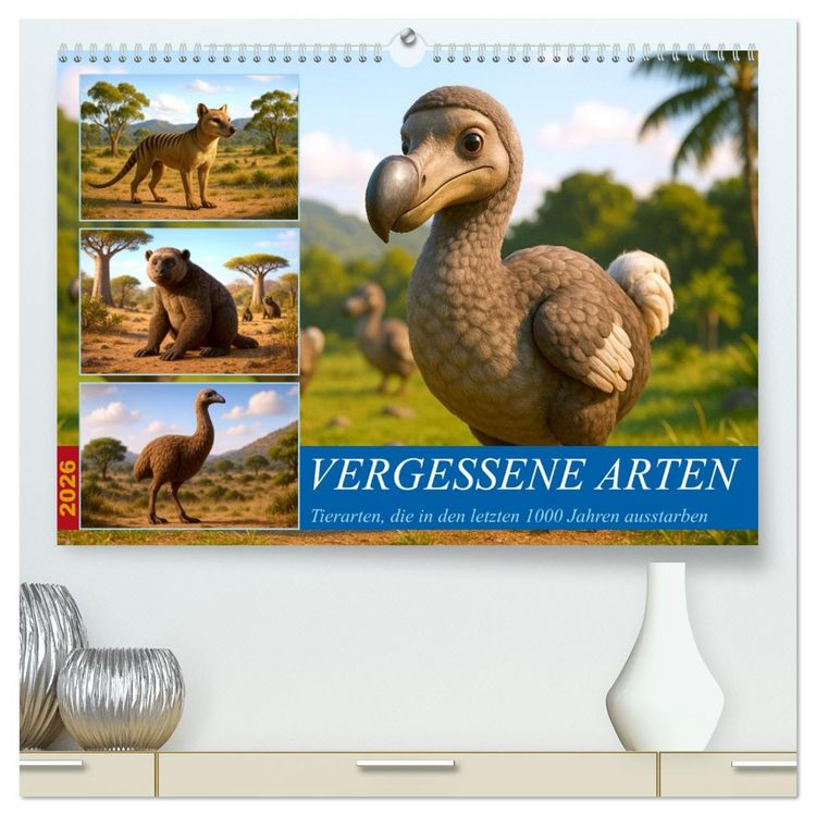 Produktbild: Vergessene Arten (hochwertiger Premium Wandkalender 2026 DIN A2 quer), Kunstdruck in Hochglanz
