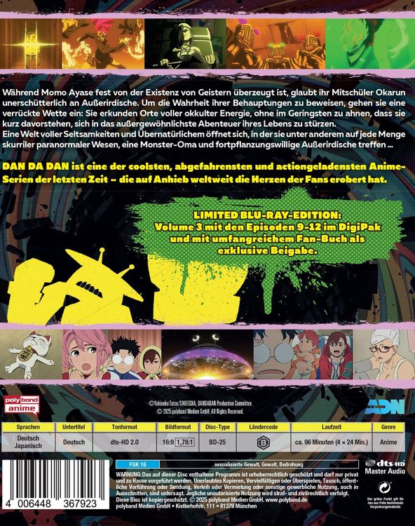 Produktbild: DAN DA DAN - Staffel 1, Volume 3 LTD. - Mit Fan-Buch