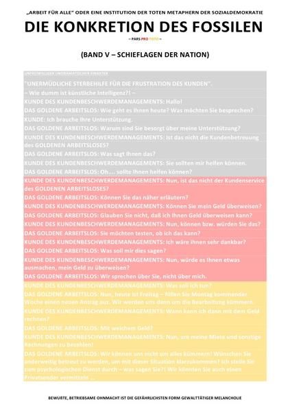 Produktbild: Die Konkretion des Fossilen / die Konkretion des Fossilen &ndash; &bdquo;arbeit f&uuml;r Alle&ldquo; Oder eine Institution der Toten Metaphern der Sozialdemokratie (bd 5/6)