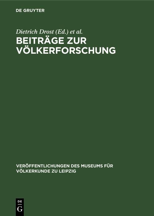 Produktbild: Beitr&auml;ge zur V&ouml;lkerforschung