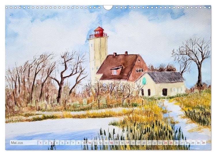 Produktbild: Winterzauberwelt - Gemalte Winterlandschaften (Wandkalender 2026 DIN A3 quer), CALVENDO Monatskalender