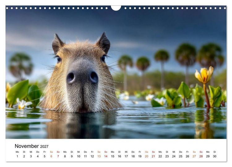 Produktbild: Capybara - die Ruhe als Lebensform (Wandkalender 2027 DIN A3 quer), CALVENDO Monatskalender