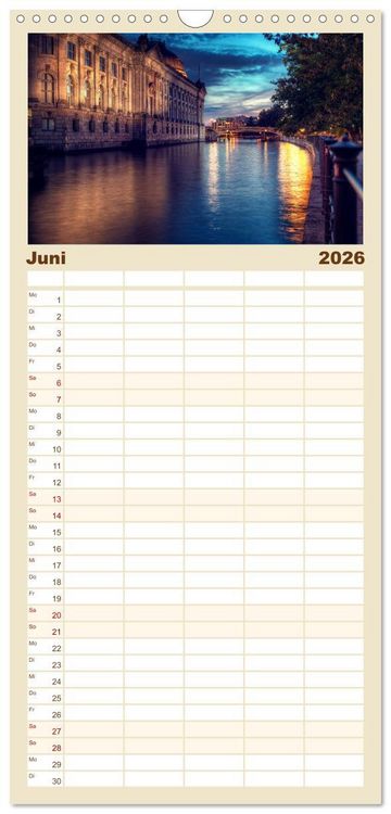 Produktbild: Familienplaner 2026 - Berlin zwischen Tag und Nacht mit 5 Spalten (Wandkalender, 21 x 45 cm) CALVENDO