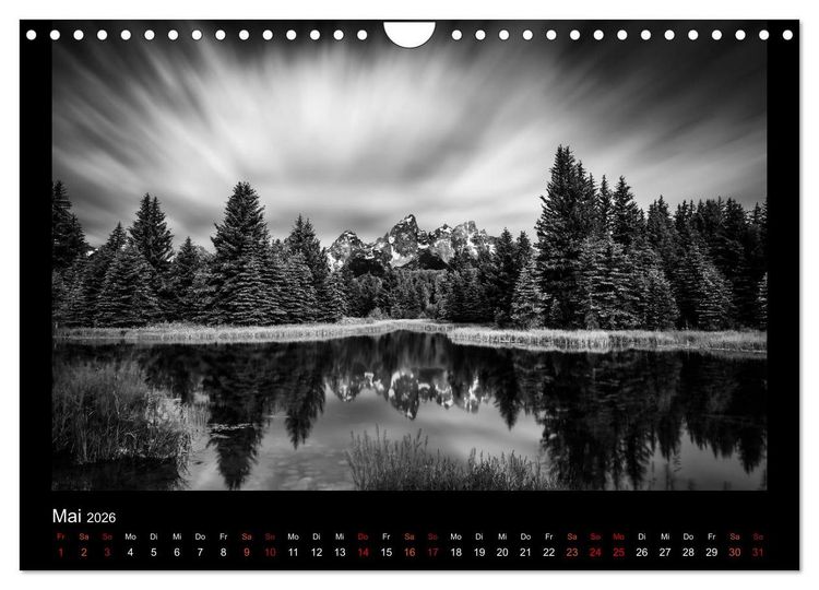 Produktbild: Soultouch - Schwarzwei&szlig; Landschaften, die die Seele ber&uuml;hren (Wandkalender 2026 DIN A4 quer), CALVENDO Monatskalender