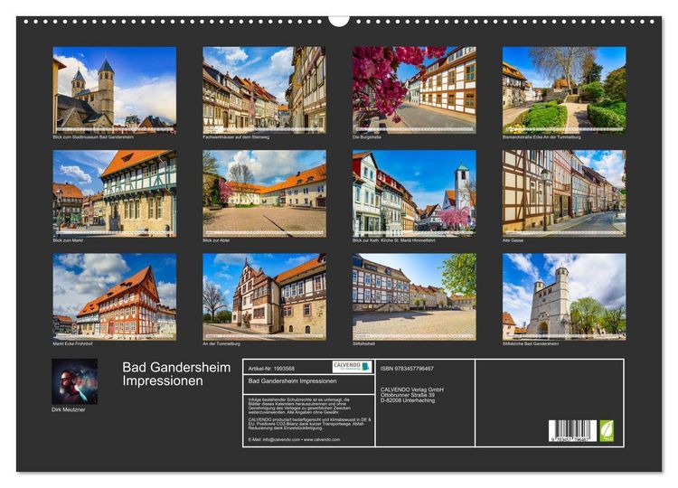 Produktbild: Bad Gandersheim Impressionen (Wandkalender 2026 DIN A2 quer), CALVENDO Monatskalender