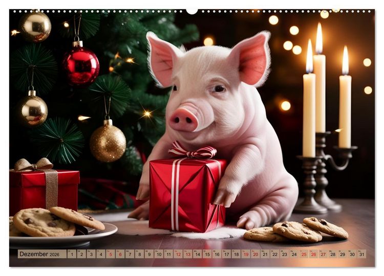 Produktbild: Unterwegs mit Piet - Die Abenteuer eines Ferkelchens (hochwertiger Premium Wandkalender 2026 DIN A2 quer), Kunstdruck in Hochglanz