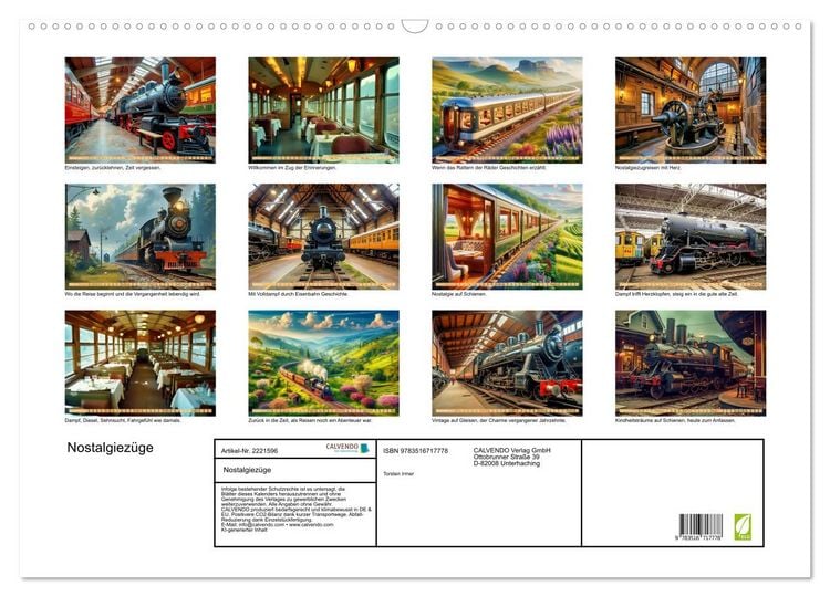 Produktbild: Nostalgiez&uuml;ge (Wandkalender 2026 DIN A2 quer), CALVENDO Monatskalender