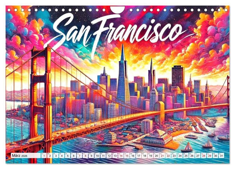 Produktbild: Stadtansichten der USA in Tusche (Wandkalender 2026 DIN A4 quer), CALVENDO Monatskalender