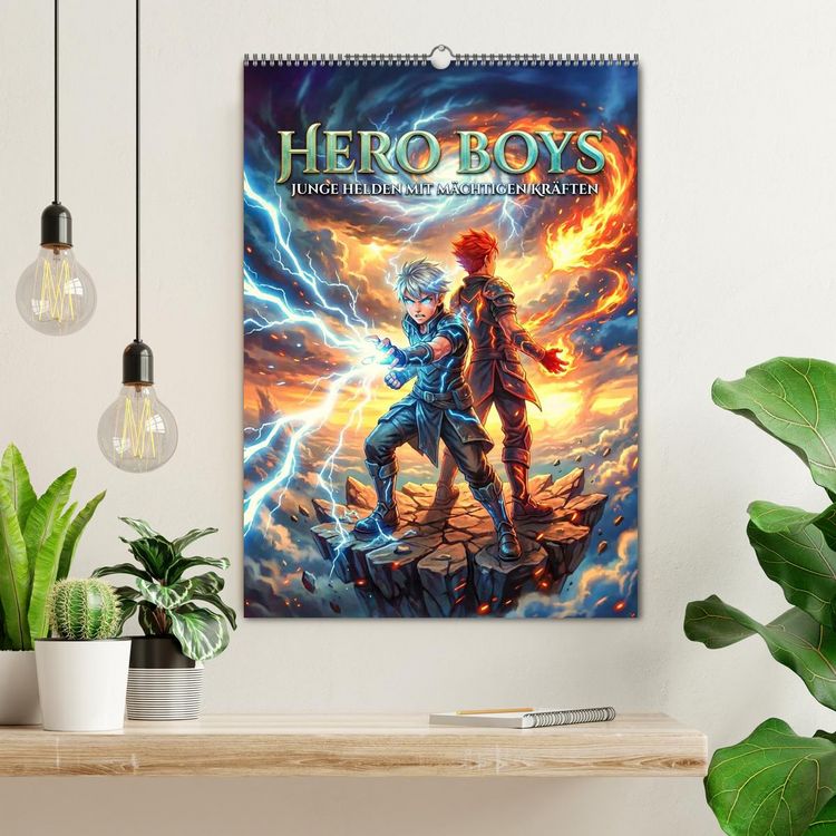 Produktbild: Hero Boys - Junge Helden mit m&auml;chtigen Kr&auml;ften (Wandkalender 2027 DIN A2 hoch), CALVENDO Monatskalender