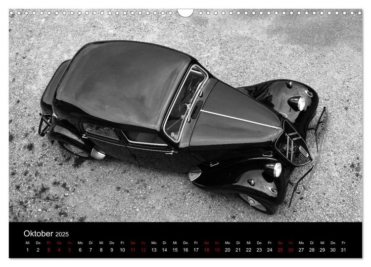 Produktbild: Citro&euml;n 11 CV Traction Avant in schwarzweiss (Wandkalender 2025 DIN A3 quer), CALVENDO Monatskalender