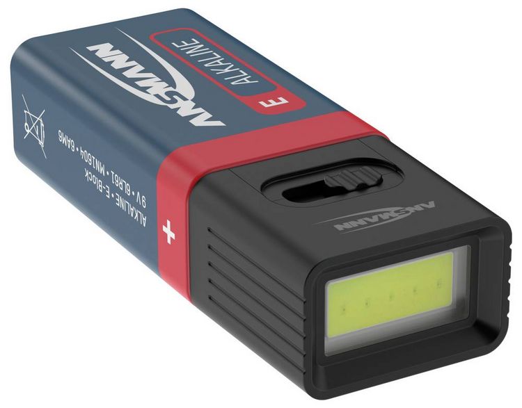 Produktbild: Ansmann 1600-0714 ANSMANN COB LED Mini-Leuchte betrieben durch 9V Batterie COB LED Handlampe batteriebetrieben 3 W 60 lm