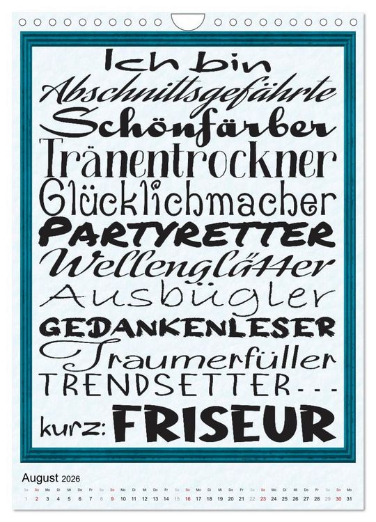 Produktbild: Friseur-Spr&uuml;che (Wandkalender 2026 DIN A4 hoch), CALVENDO Monatskalender