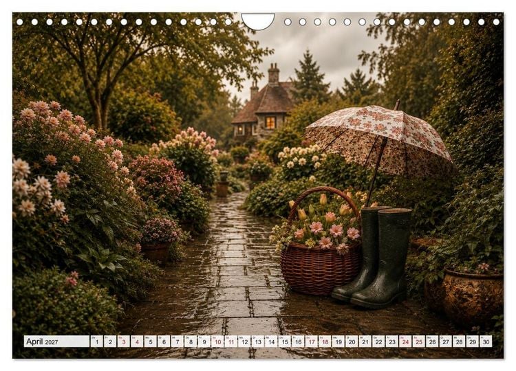 Produktbild: Landhauspoesie im Cottage-Stil (Wandkalender 2027 DIN A4 quer), CALVENDO Monatskalender