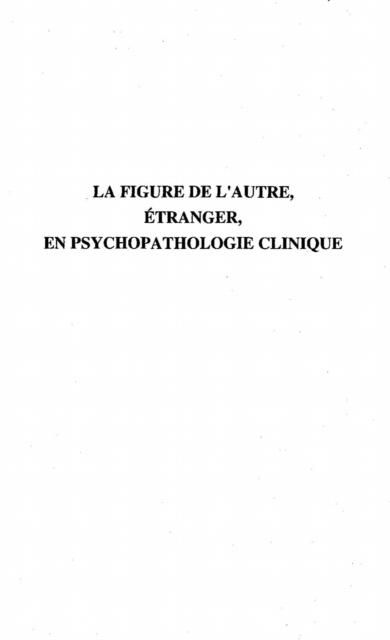 Produktbild: Figure de l'autre: etranger enpsychopat