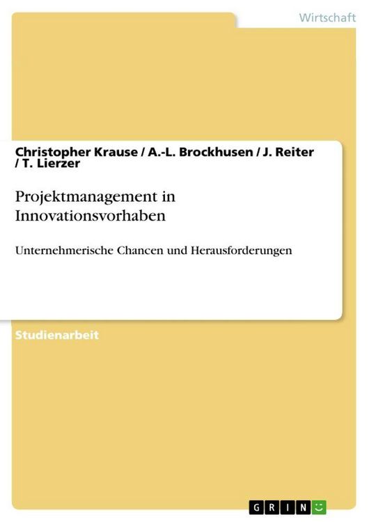 Produktbild: Projektmanagement in Innovationsvorhaben