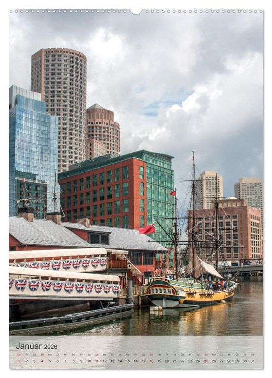 Produktbild: USA - Historisches Boston (hochwertiger Premium Wandkalender 2026 DIN A2 hoch), Kunstdruck in Hochglanz