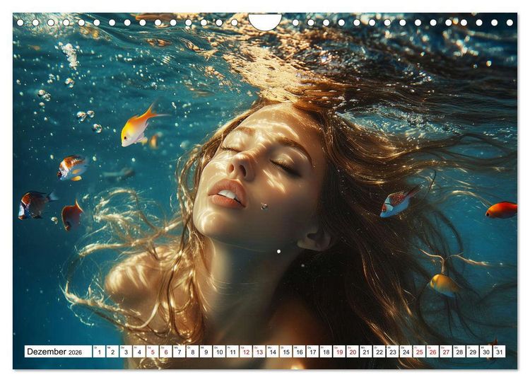Produktbild: Aqua Desire &ndash; KI-Sch&ouml;nheiten unter Wasser (Wandkalender 2026 DIN A4 quer), CALVENDO Monatskalender
